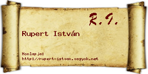 Rupert István névjegykártya