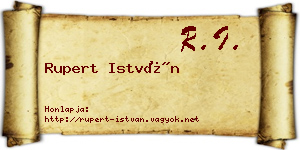 Rupert István névjegykártya